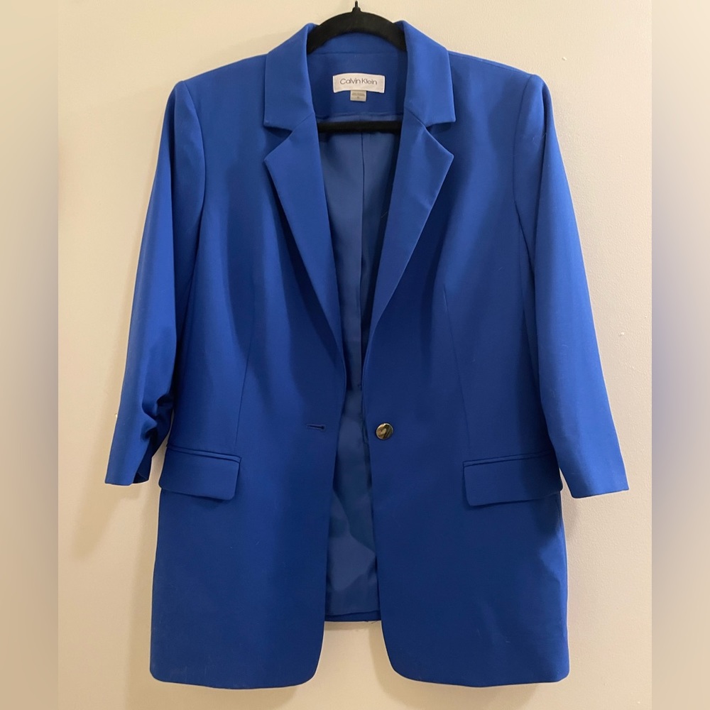 Calvin Klein | Professional Royal Blue Blazer with Gold Buttons in Size 10